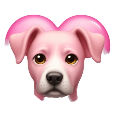 Pink heart with a dog in it sticker