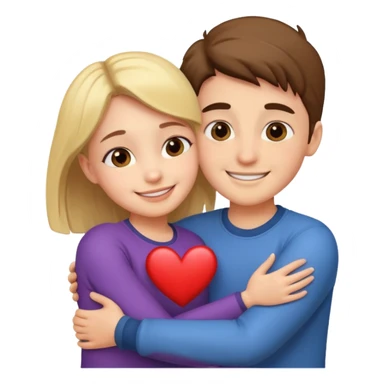 Boy and girl hugging each other in love sticker