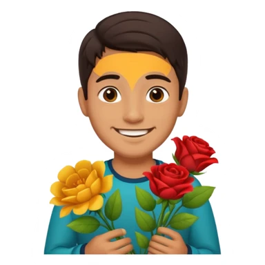 Cute Mexican guy giving you flowers sticker