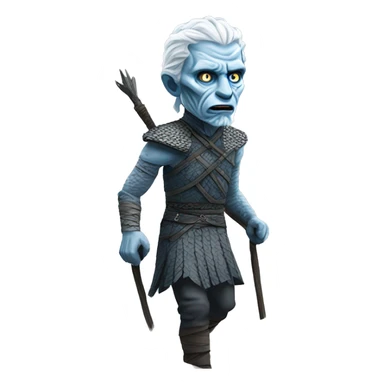 A whitewalker from Game of Thrones walking up a mountain sticker