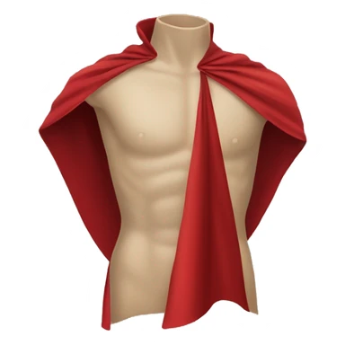 faceless beige mannequin chest flying red cape sticker
