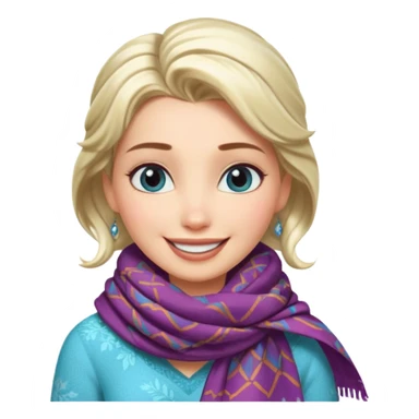 elsa with patterned scarf sticker