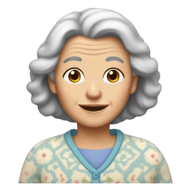 Old lady with long brown hair in pajamas and a sweater  sticker