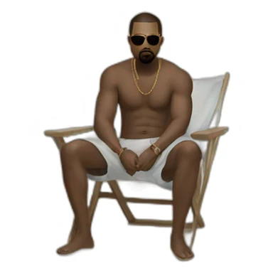 kanye west on a beach sticker