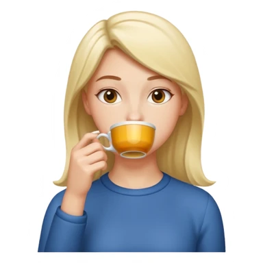 Person sipping tea sticker