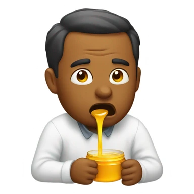 man puking honey sticker