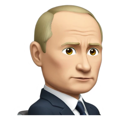 angry vladimir putin wheelchair jet sticker