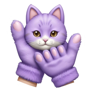 Pastel purple fuzzy cozy furry cat paw gloves  sticker