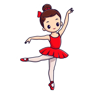 ballet dancer in cherry red dress, ballerina in red tutu sticker