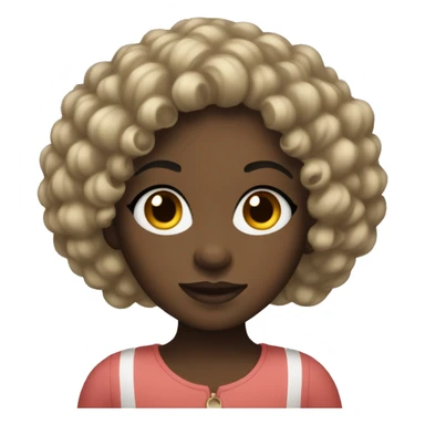 Black girl with French curls  sticker