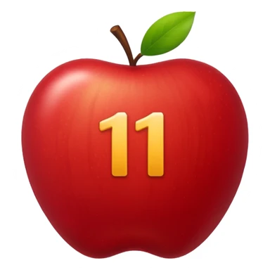 the number 11, simple and bold, apple style emoji sticker