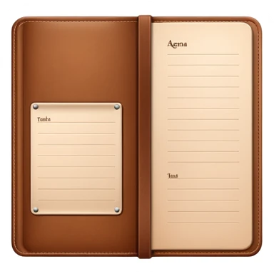 daily planner agenda leather with open page sticker