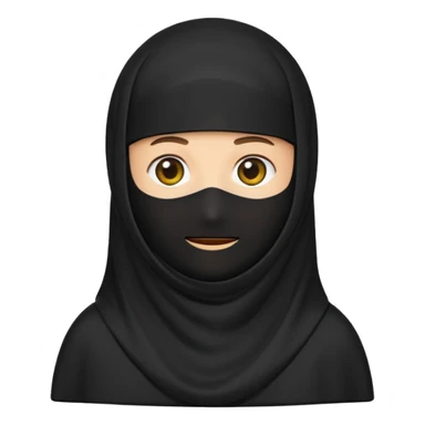 classic emoji style black burqa simple and clear no text sticker