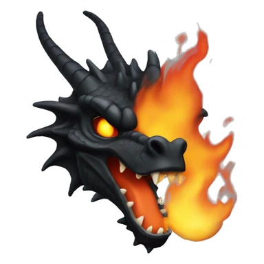 black dragon head breathing fire sticker
