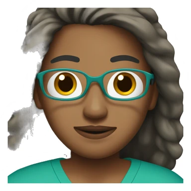 Surgeon with teal scrubs and brown skin,  sticker