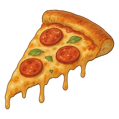 ghibli style pizza slice sticker