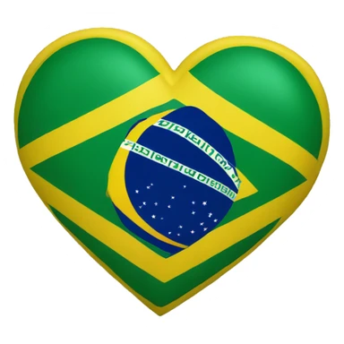Heart with the brazil flag sticker