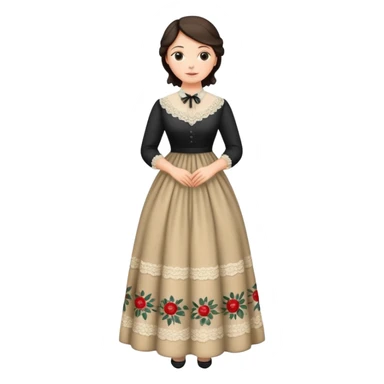 woman teacher in 19 century sticker