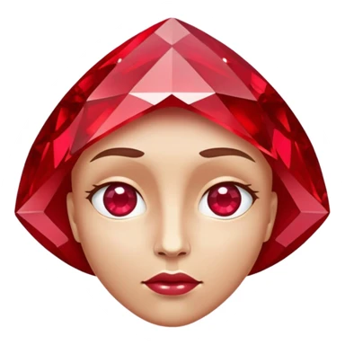 mind-blown face with a ruby gemstone floating above the head sticker