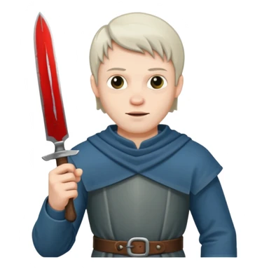 medieval man holding a knife sticker