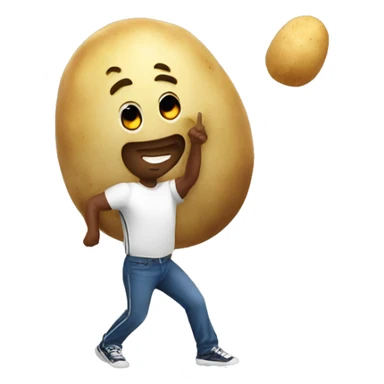 Fan with a potato swinging on it sticker