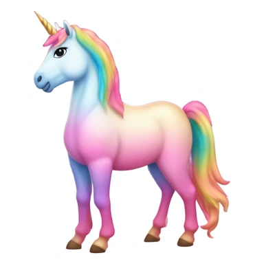 Pink rainbow ombre full body majestic unicorn with glitter  sticker