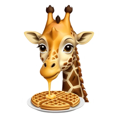 Giraffe eating waffles sticker