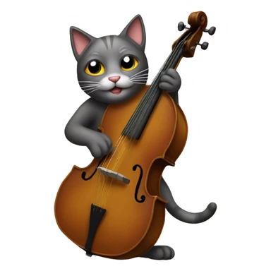 Cat playing an upright bass sticker