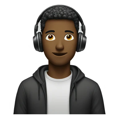 male portrait with headphones sticker