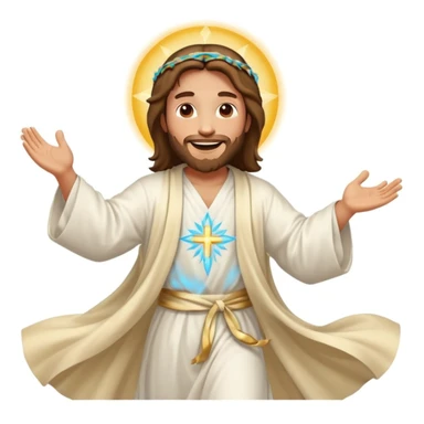Jesus dancing joyfully sticker