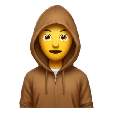 Une tête de poulpe portant un sweat-shirt marron à capuche sticker