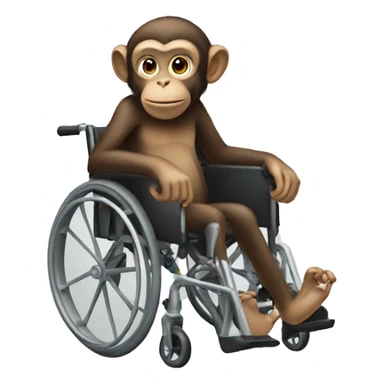 monkey in wheelchair sticker