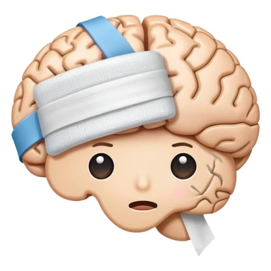 brain wrapped in a bandage sticker