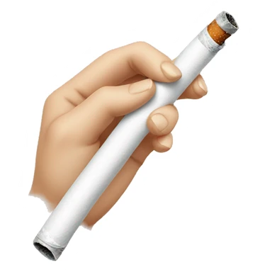 Female hand holding a cigarette pipe sticker