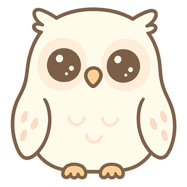 Harry Potter series, kawaii style, Hedwig the owl with big eyes sticker