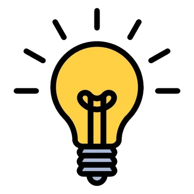 yellow light bulb with rays sticker