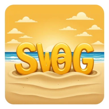 #SWAG text on a sandy beach (ios emoji style) sticker