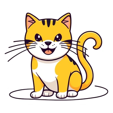 Golden cat biting wires ￼ sticker