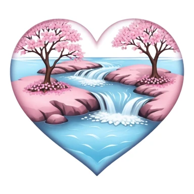 sakura heart with a river sticker