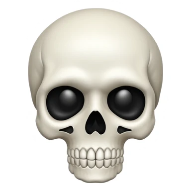 Skull with a the silent emoji sticker