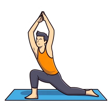 A man doing rehabilitation exercises on a yoga mat sticker