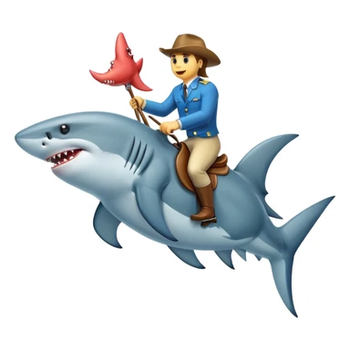 Shark is riding a  horse sticker