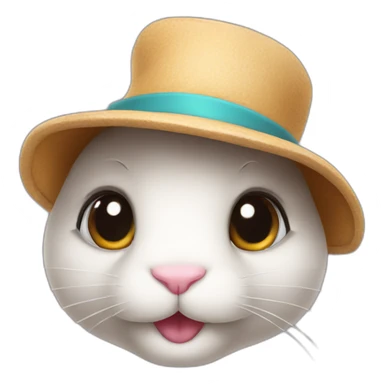 bunny in a hat sticker