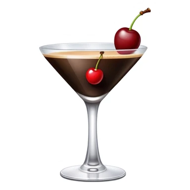  espresso martini with on red cherry on glass sticker