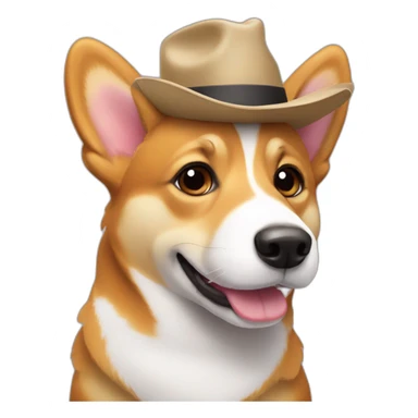 corgy dog with hat sticker