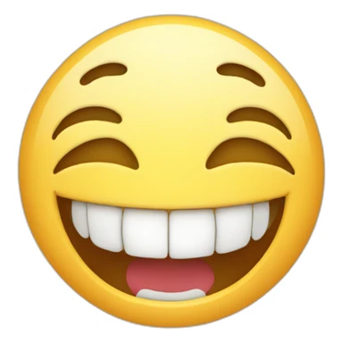 laugh and teeth is out from the mouth. sticker