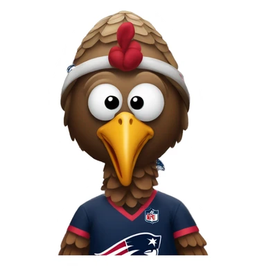 Turkey with New England patriots shirt on sticker