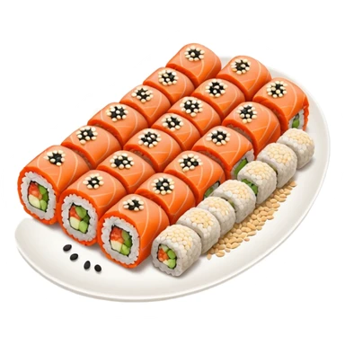 Maki rolls in a plate sticker