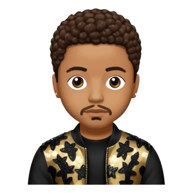 Raz-B from B2K with dark brown hair, black sequin outfit sticker