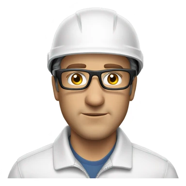 Caucasian man wearing helmet, glases and earplugs sticker